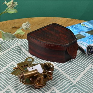 黄铜六分仪模型航海摄影道具欧美式创意书房酒柜装饰复古摆件礼品