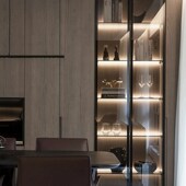 超薄双面上下发光层板灯P型卡18mm槽免开槽酒柜衣柜led感应灯带条