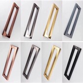 玻璃门拉手不锈钢方管门把手大门推拉门木门哑黑钛玫瑰金钛金拉丝