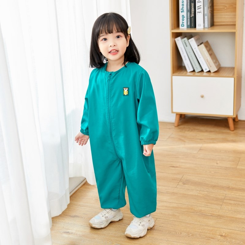 宝宝爬爬服防脏耐磨连体衣宝宝罩衣防水宽松男女婴儿户外爬行服