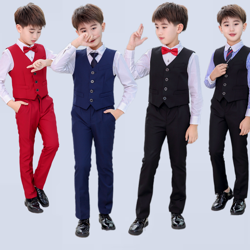 六一儿童朗诵礼服男童主持人套装演出服花童小学生口才演讲表演服