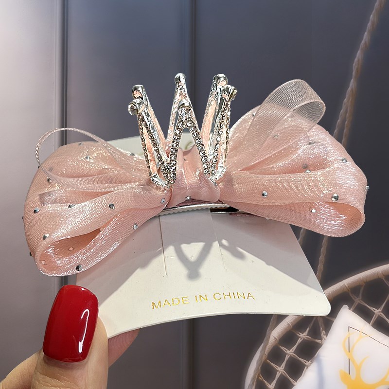 公主皇冠头饰儿童发卡发饰小女孩王冠头花气质蝴蝶结发夹女童配饰