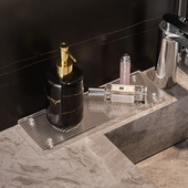 浴室洗手台面透明亚克力置物架简约牙具护肤化妆品漱口杯收纳架子