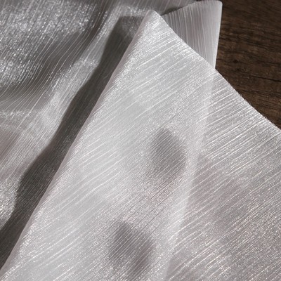 水波纹流光纱创意褶皱条纹网纱婚纱设计师面料汉服装高档裙子布料