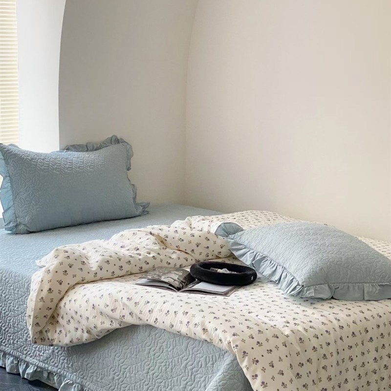 韩式纯棉绗缝水洗床单床垫床盖