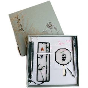 苏州中国风双面绣书签礼品简约黄铜镂空流苏礼物简约文创教师送礼