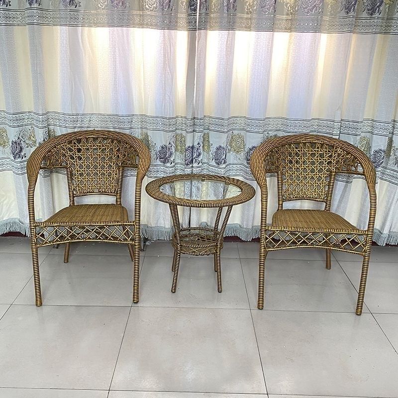 阳台桌椅小户型休闲铁艺茶几椅子组合网红奶茶店户外仿藤椅三件套,住宅家具,桌椅套件,淘宝优惠券,粉丝福利购,淘宝优惠卷