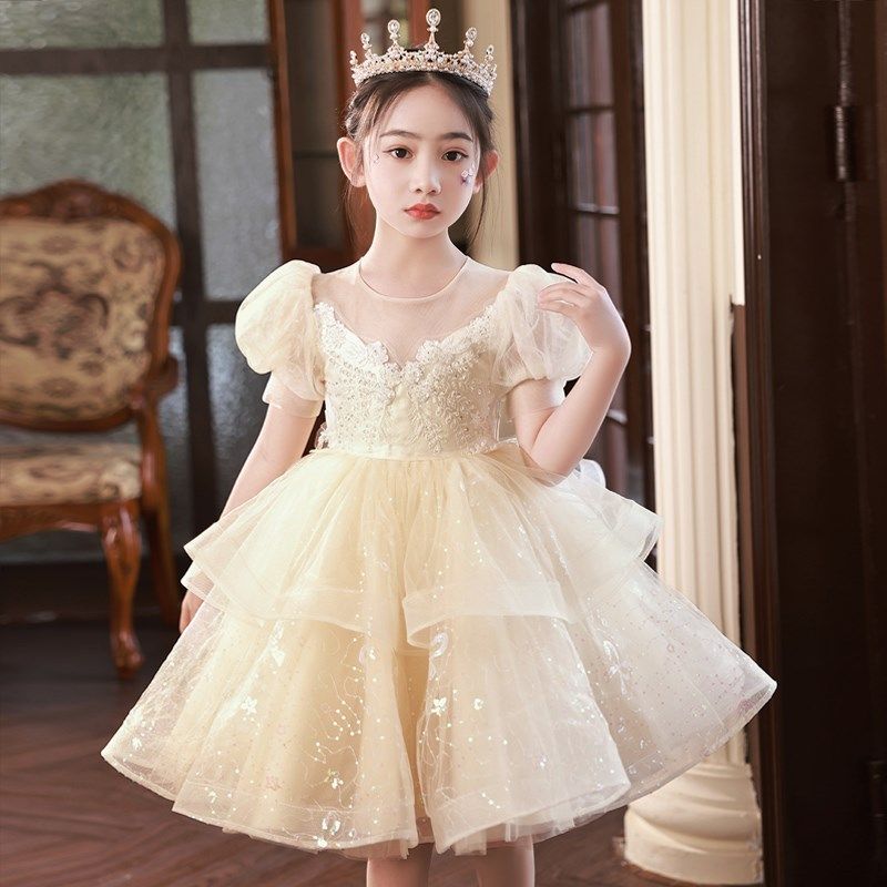 女童高端礼服公主裙蓬蓬纱钢琴演出服主持人花童婚礼裙子洋气夏季