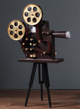 创意复古老式支架摄影机放映机模型怀旧拍摄道橱窗装饰工艺品摆件