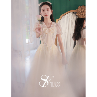 年会晚礼服女18岁成人高端气质艺考音乐生高级感宴会主持人连衣裙