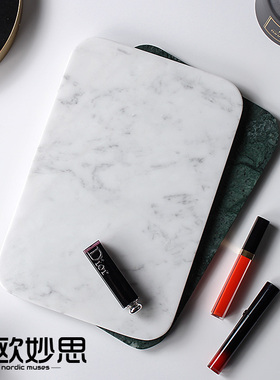 大理石托盘北欧创意西餐盘子天然简约家用餐盘欧式牛排盘置物摆件