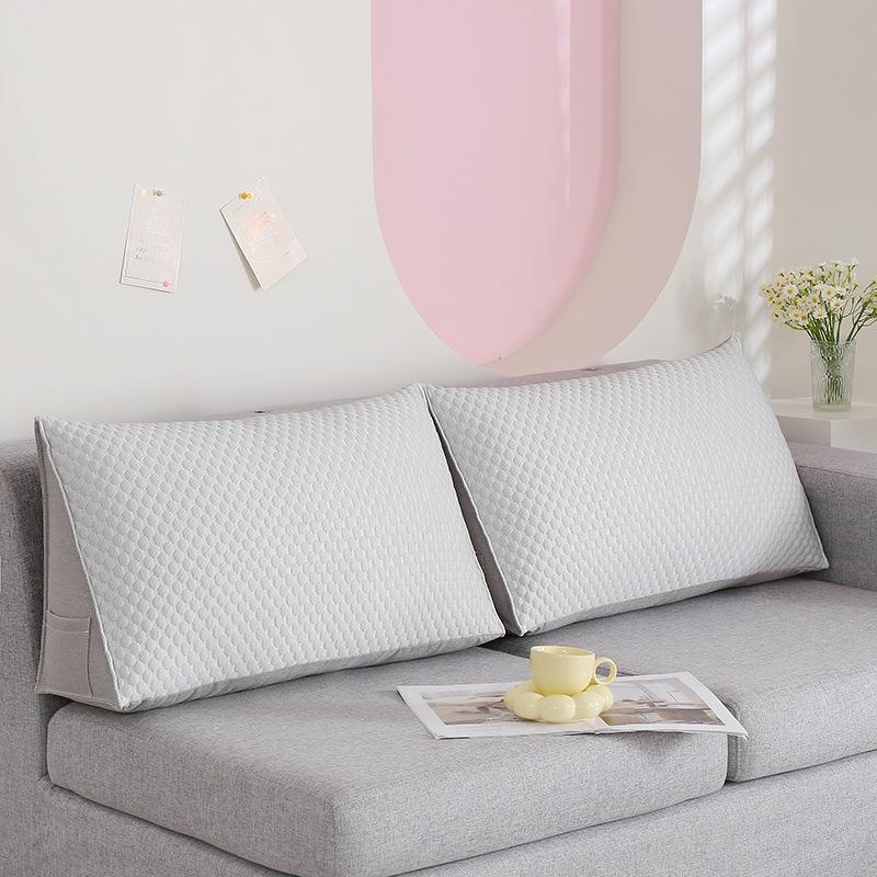 凉感冰豆豆沙HTK三角发靠枕床头软包沙发枕榻榻护米飘窗抱枕可腰