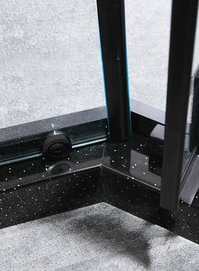 工厂不锈钢哑黑钻石形浴房酒店OBX家用浴室玻间璃卫生干湿分淋离