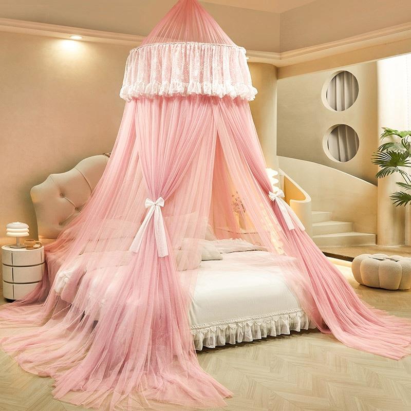 CBV公主网红圆顶双地层免安装幔加密吊顶蚊帐家用落加密双床人宫