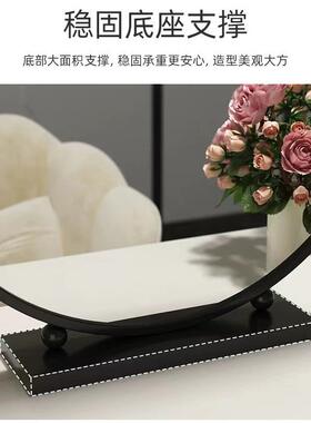 简约台式化镜宿圆RYW形桌镜面梳妆镜卧室学生舍铁艺妆大子梳妆台
