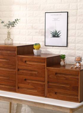 c桌面a4文件收纳颜柜抽屉式多层高值办公木69513大f收纳实盒大号置物简