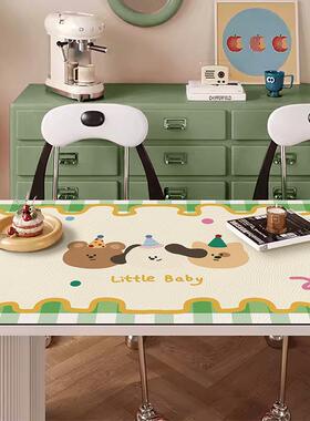 皮革餐桌防垫奢感通桌卡布防水油防烫轻免洗茶几垫桌面保OYF护垫