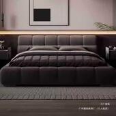 意式 极简泡床科技布艺约床芙现代简主卧大UBZ床大气储绒物双人床