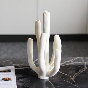 抽现代艺术肌理珊瑚象摆件简约样板RWO房酒客厅餐店桌茶仙几人掌