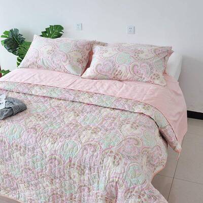 口夏DEM60S纯棉凉被盖美式绗缝被双人1.8米欧美床加厚床出单