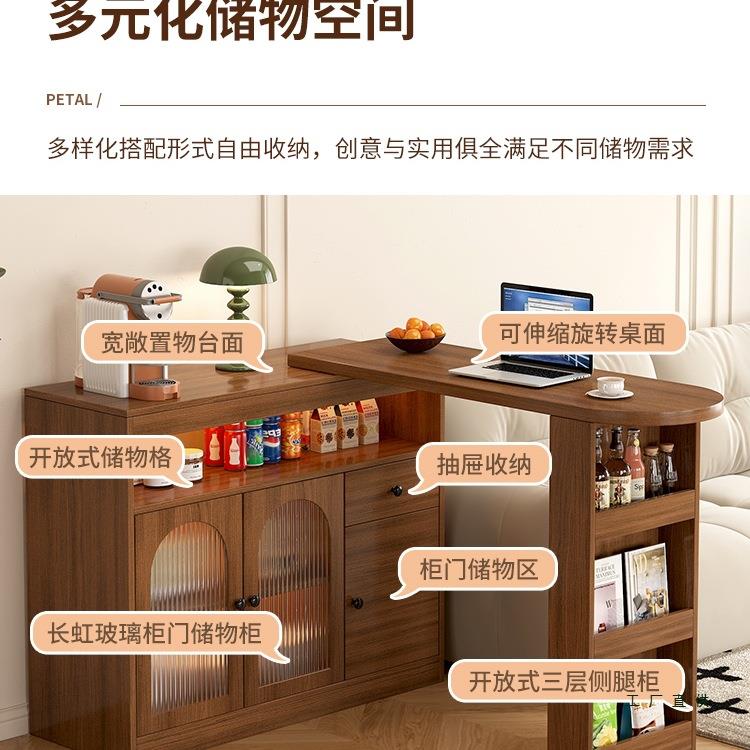 可伸缩吧台桌餐一体家用客VIJ厅玄关隔断小户型边柜阳靠台墙沙发
