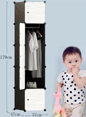 简易衣柜组装实木纹衣组合纳收塑料布艺钢储物简约架现代经橱JOJ