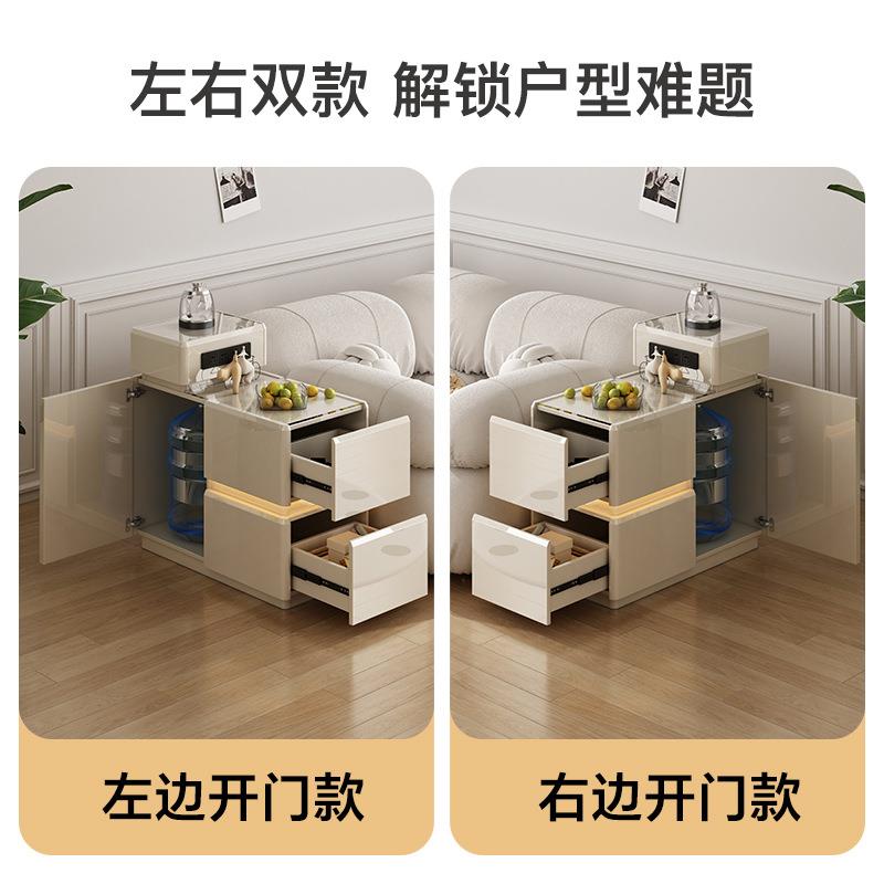 沙创边几茶几客厅意物移动小边柜侧柜简KPG约奶油风发边桌角几储