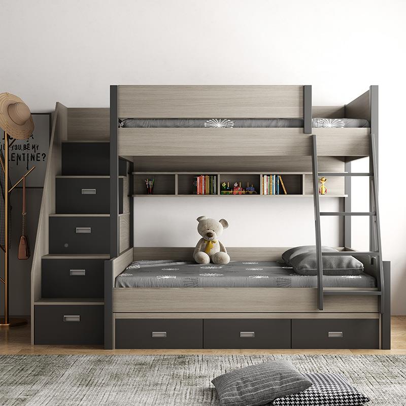 实木上床双层下床两层床子母双人床高低床小IEB户型上下铺木儿童
