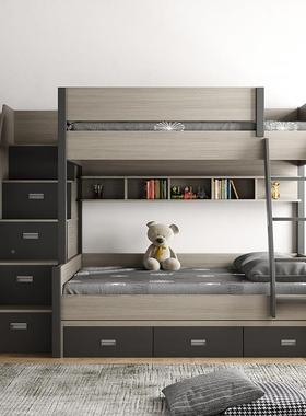 实木上床双层下床两层床子母双人床高低床小IEB户型上下铺木儿童