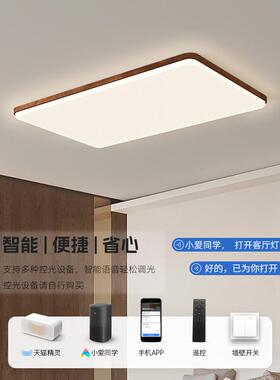 古风客厅主灯新套HY现代简款约中大气胡桃木吸顶灯具全屋餐组合