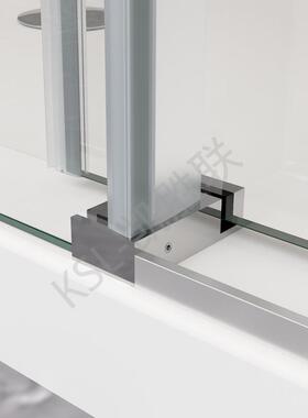 HJW淋浴房五金配件套装304不锈钢4推拉门1x0方管玻5璃门代现简约