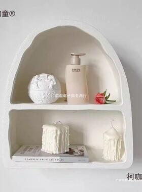 法式奶油风壁墙WYH物架玄置关摆件柜白色拱形柜子收纳装饰柜上麦