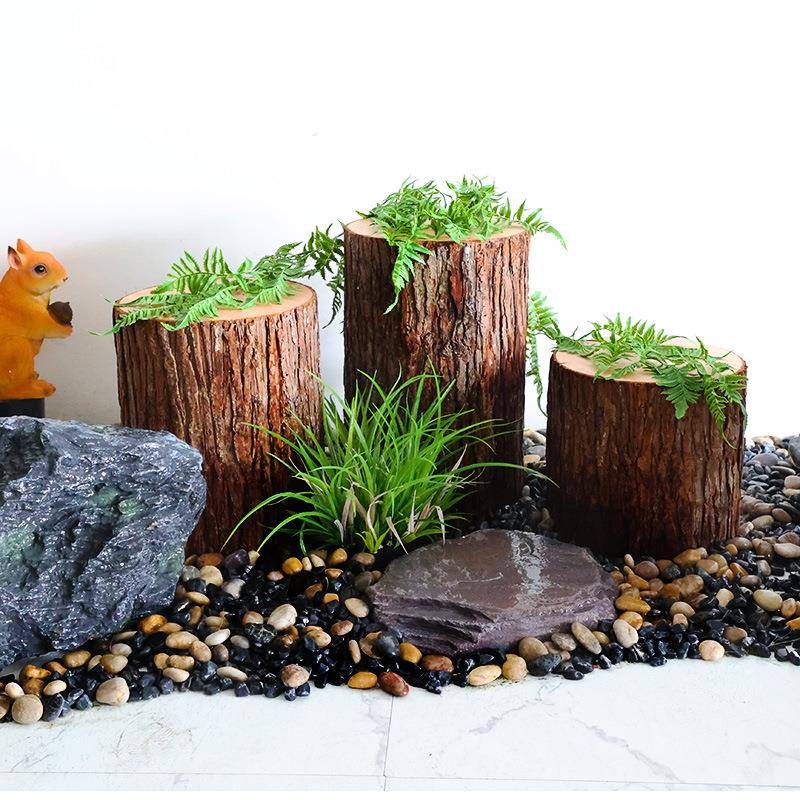 仿真木桩树桩假木仿桩圆木墩头商服场装店橱窗LUB造景装饰道具木