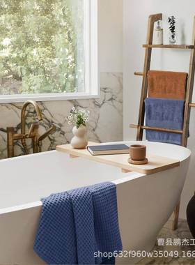 客厅毛梯子IXC木质带墙壁靠毯梯子架子装毯饰梯子展示毯毛巾架