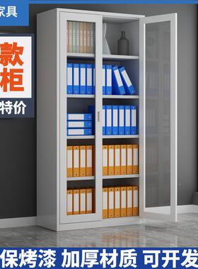 钢制文柜铁皮柜办公件档案柜凭证柜家用书柜JWN加厚员工室锁带资