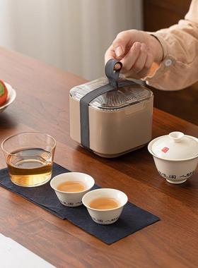 草木茶灰旅行具便式捷陶瓷泡茶小套装一壶二杯户随身84916外简易