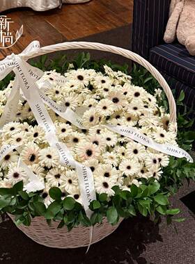 ins风大花篮手工超提编篮织插花鲜花手FSO提藤编di仿藤花篮田y园