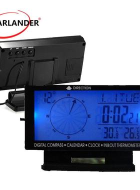 CD60in15车数字车双温载度计日历429时汽间电子罗盘指南针黑色