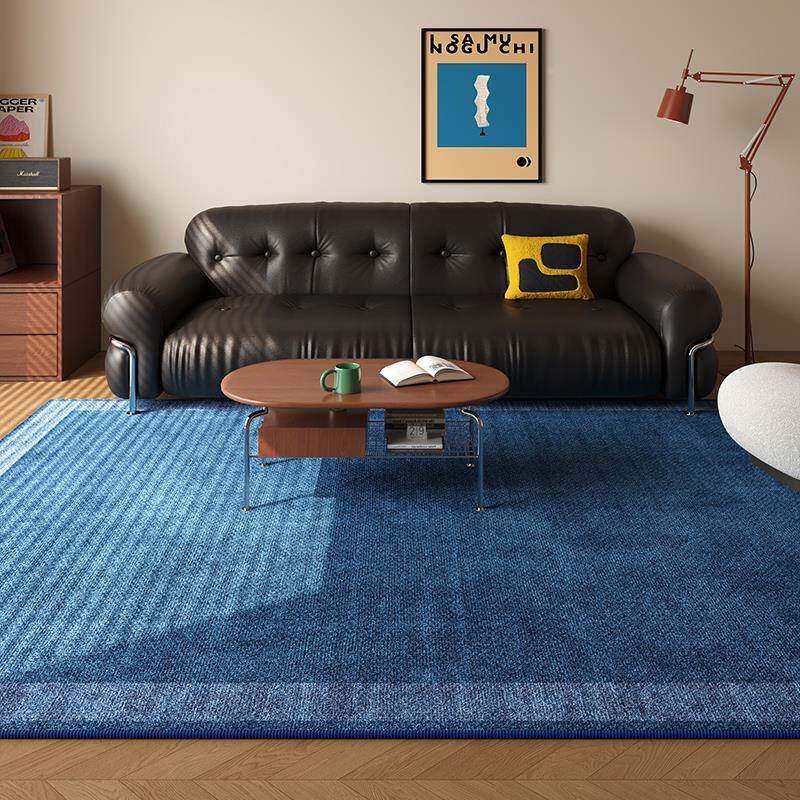 复毯古蓝色古风奢客厅地新款UIY轻高级感中古风沙发卧中室地垫免