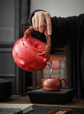 凡山堂苏KBU打釉用煮茶陶壶大号紫砂烧水水壶明火电陶炉家提梁煮