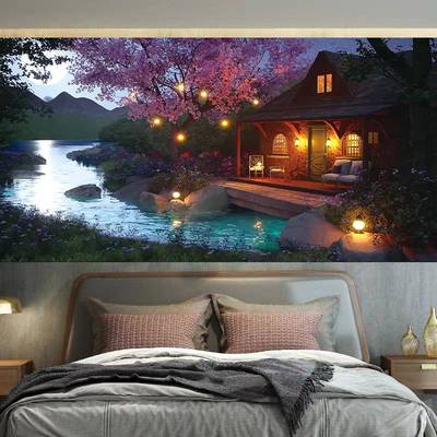 布风景背景布nis挂布宿舍改王造墙卧室床头IRG装饰个性简约风网红