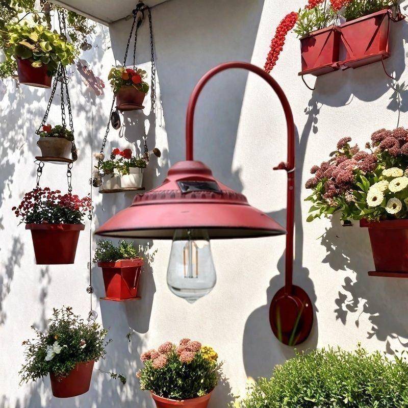 灯花园挂铁CNV艺吊壁复古壁灯户阳外太阳能庭院灯台照明墙壁花园