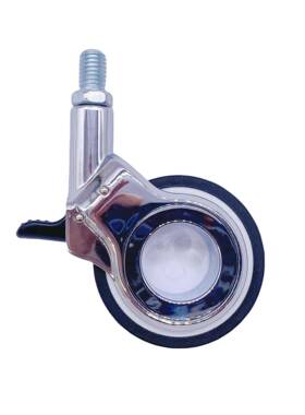 2.5寸具脚轮万向向料轮合金塑罗丝轮子柜子桌椅静音107转轮滑家轮