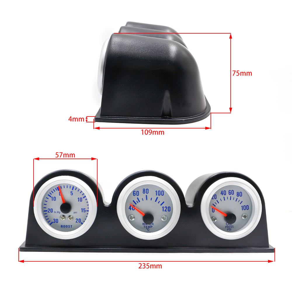 税价汽m车改装仪表52含m增压组水温油压表YC100650三合一合仪表三
