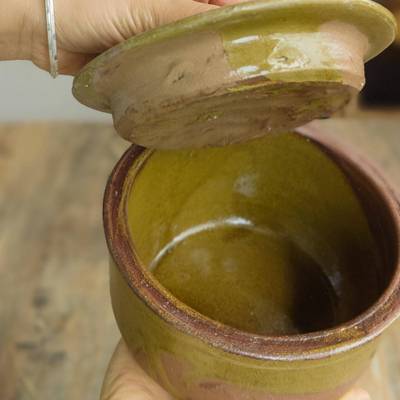 钵天438草木灰釉手工陶调料钵然老式猪油罐盐土罐子汤烫菜钵饭盆
