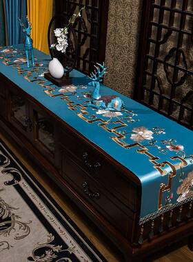 桌家旗式新中式茶几中电视柜巾桌布布布艺盖巾客厅F76SHS7H用红色