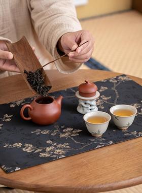 新零中式意84641织禅锦棉麻茶席防烫吸水茶桌垫桌艺旗布隔热垫茶