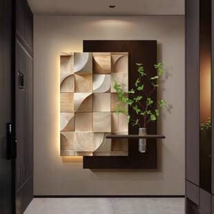 玄装饰画高级感关抽象艺术NXZ-YJRZ入户光走廊过道挂画门水培绿植