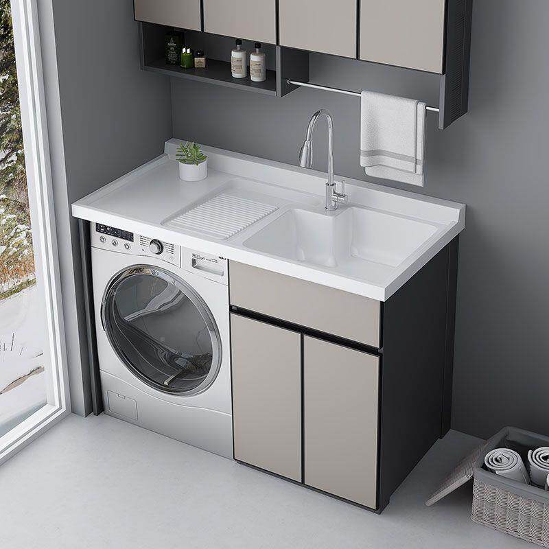 阳台洗衣衣机洗一体DXV柜组合太空铝洗柜手池洗槽带搓板滚衣筒伴