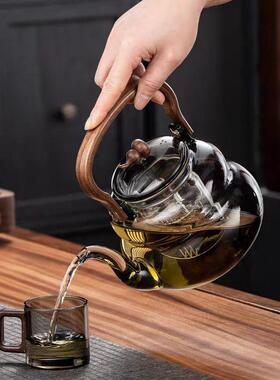 围炉煮茶壶福禄壶一高木硼玻硅璃把提梁壶YTO蒸煮体泡茶壶